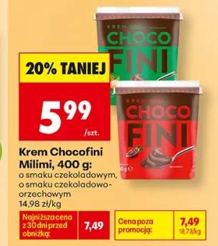 Krem Chocofini Milimi o smaku czekoladowo-orzechowym