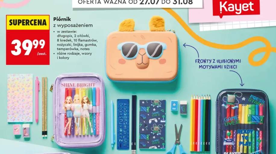 Piórnik z wyposażeniem Kayet