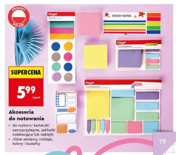 Karteczki samoprzylepne Kayet +1 wariant