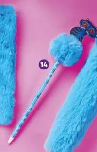 Długopis z pomponem 35 cm niebieski tusz Netflix K-POP Demon Hunters