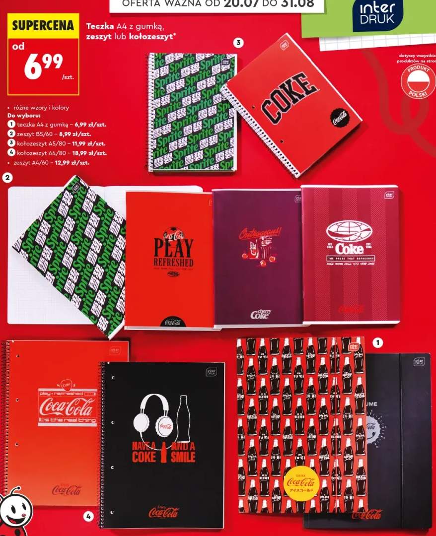 Teczka A4 z gumką Interdruk Coca-Cola +3 warianty
