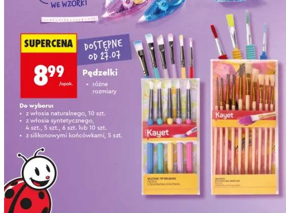 Pędzelki z włosia naturalnego Kayet +2 warianty
