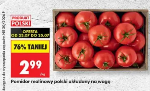 Pomidor malinowy polski układany na wagę