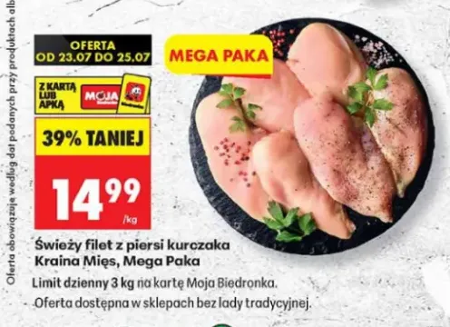 Świeży filet z piersi kurczaka Kraina Mięs Mega Paka