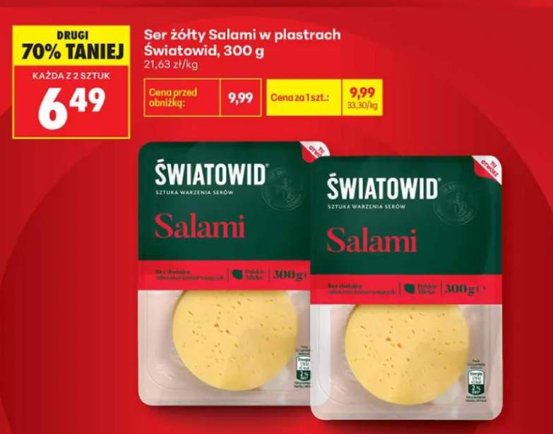 Ser żółty Salami w plastrach Światowid