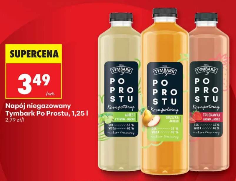 Napój niegazowany Tymbark Po Prostu agrest cytryna jabłko +2 warianty
