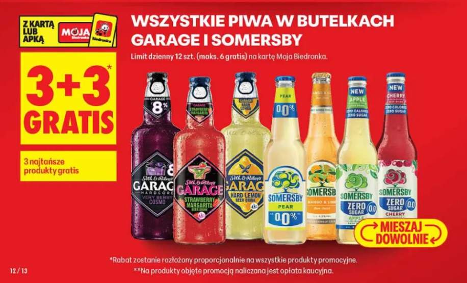 Piwa w butelkach Garage i Somersby +6 wariantów