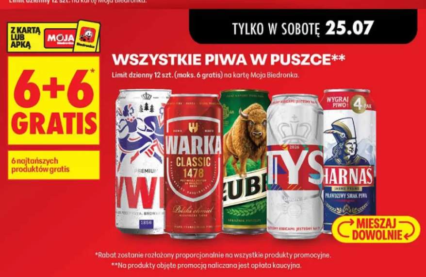 Piwa w puszce +4 warianty