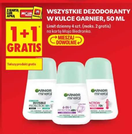 Dezodoranty w kulce Garnier +2 warianty