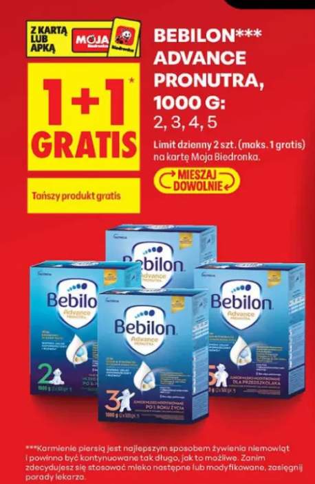 Mleko modyfikowane Bebilon Advance Pronutra 2 +3 warianty