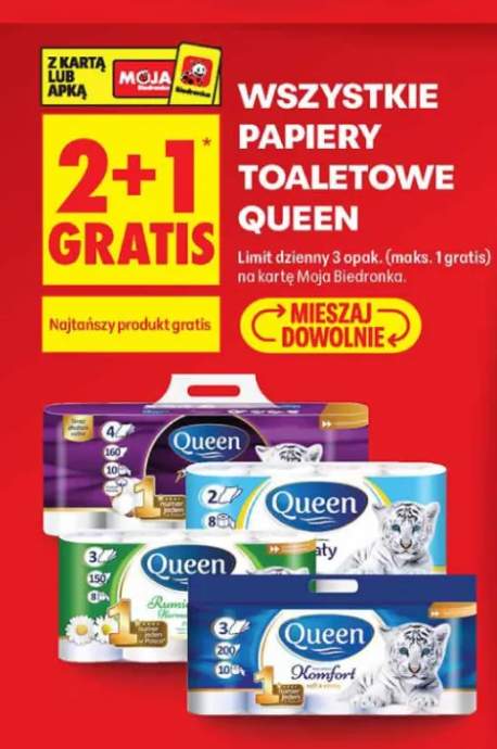 Papier toaletowy Queen Mega 2 rolki +1 wariant