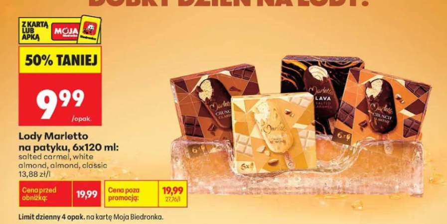 Lody na patyku Marletto Salted Caramel 6-pak +3 warianty