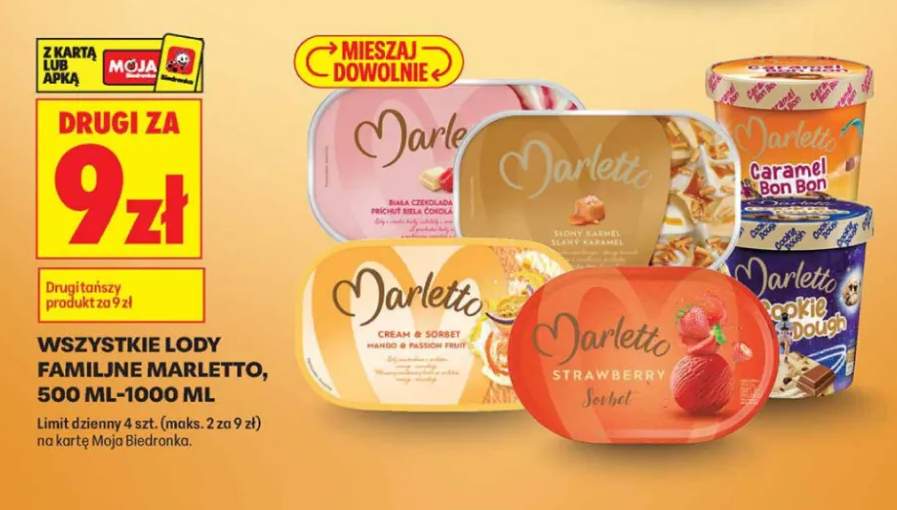 Lody familijne Marletto 500 ml-1000 ml +5 wariantów