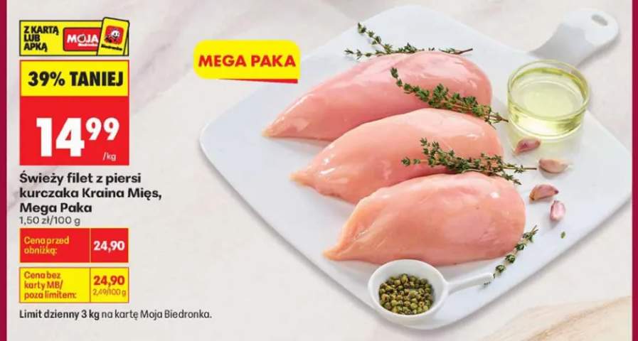 Świeży filet z piersi kurczaka Kraina Mięs Mega Paka
