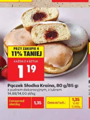 Pączek Słodka Kraina z pudrem dekoracyjnym +1 wariant