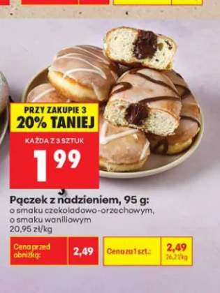 Pączek z nadzieniem o smaku czekoladowo-orzechowym +1 wariant