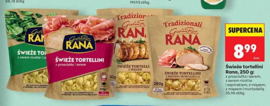 Świeże tortellini z prosciutto i serem Giovanni Rana +3 warianty
