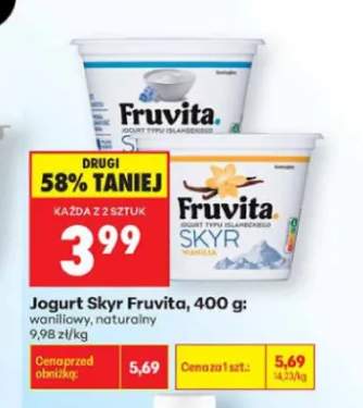 Jogurt Skyr Fruvita waniliowy +1 wariant