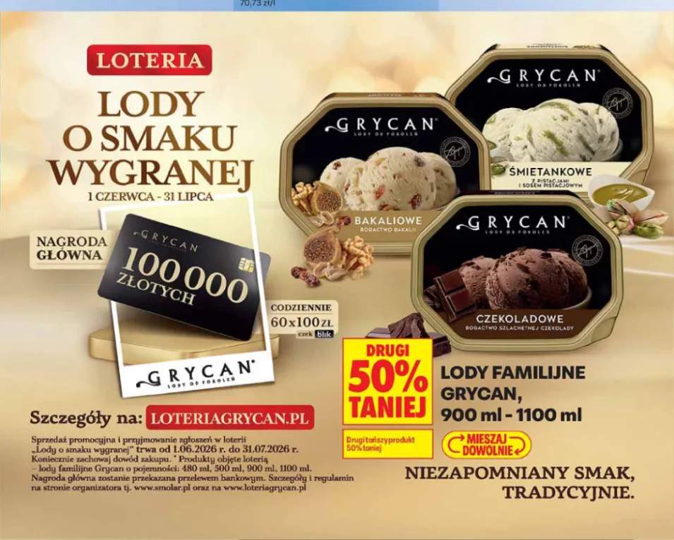 Lody familijne Grycan bakaliowe +1 wariant