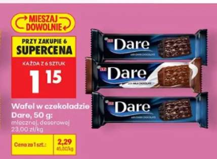 Wafel w czekoladzie Dare mleczny +1 wariant