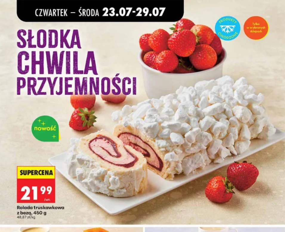 Rolada truskawkowa z bezą