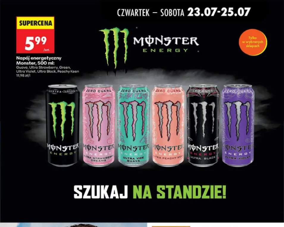 Napój energetyczny Monster Guava +3 warianty