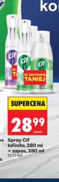 Spray do czyszczenia Cif Infinite zestaw ze sprayem i zapasem