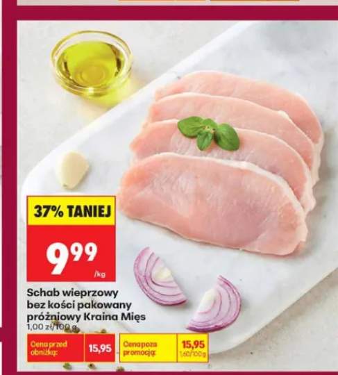 Schab wieprzowy bez kości pakowany próżniowo Kraina Mięs