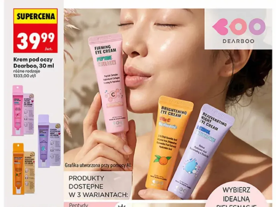 Krem pod oczy Dearboo Peptydy i kolagen +2 warianty