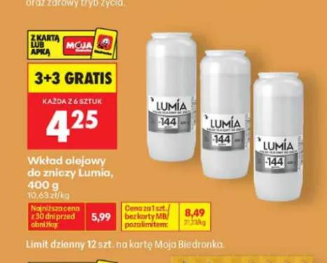 Wkład olejowy do zniczy Lumia