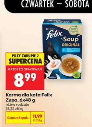 Karma dla kota Felix Zupa 6-pak 48 g