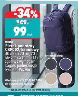 Plecak podróżny Wings CBP002
