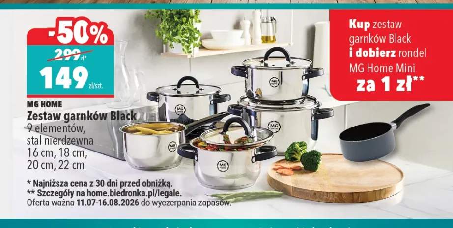 Zestaw garnków MG Home Black