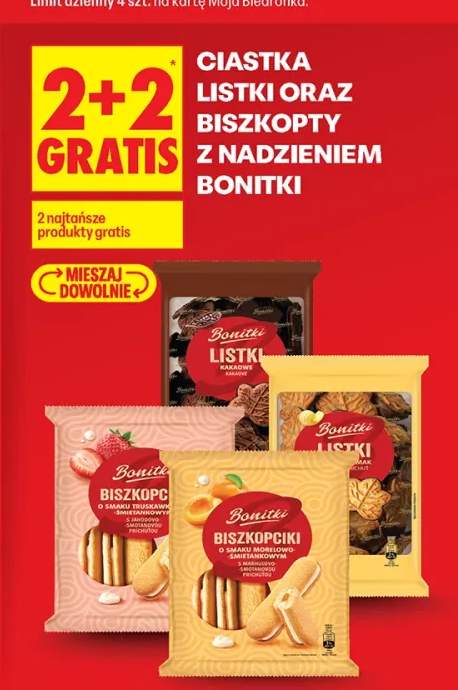 Biszkopty o smaku morelowym Bonitki +2 warianty