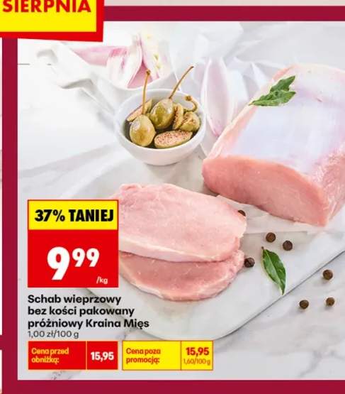 Schab wieprzowy bez kości pakowany próżniowo Kraina Mięs