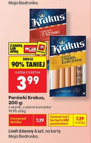 Parówki Krakus z szynki +1 wariant