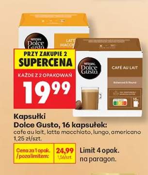 Kapsułki do kawy Dolce Gusto Cafe Au Lait +1 wariant