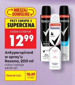Antyperspirant w sprayu Rexona Invisible +1 wariant