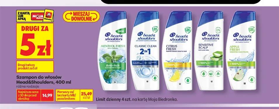 Szampon do włosów Head & Shoulders Menthol Fresh +3 warianty