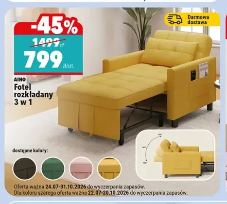 Fotel rozkładany Aiho 3 w 1