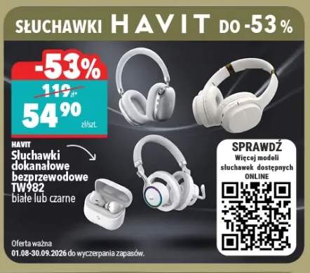 Słuchawki dokanałowe bezprzewodowe Havit TW982