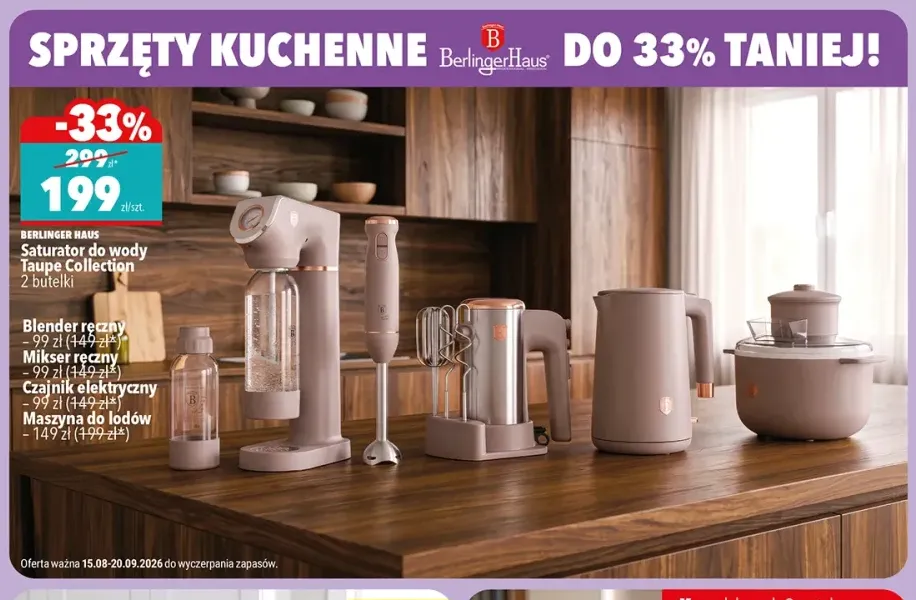 Saturator do wody Berlinger Haus Taupe Collection z 2 butelkami +4 warianty