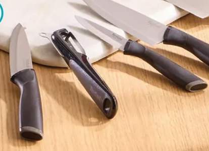Zestaw 2 noże Tefal uniwersalny dł. 9 cm i szefa kuchni dł. 15