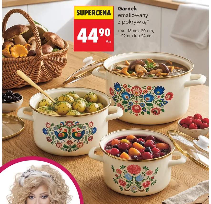 Garnek emaliowany z pokrywką Mg Home 18 cm