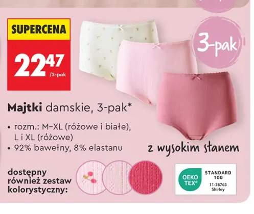 Majtki damskie z wysokim stanem CLEVÉ 3-pak