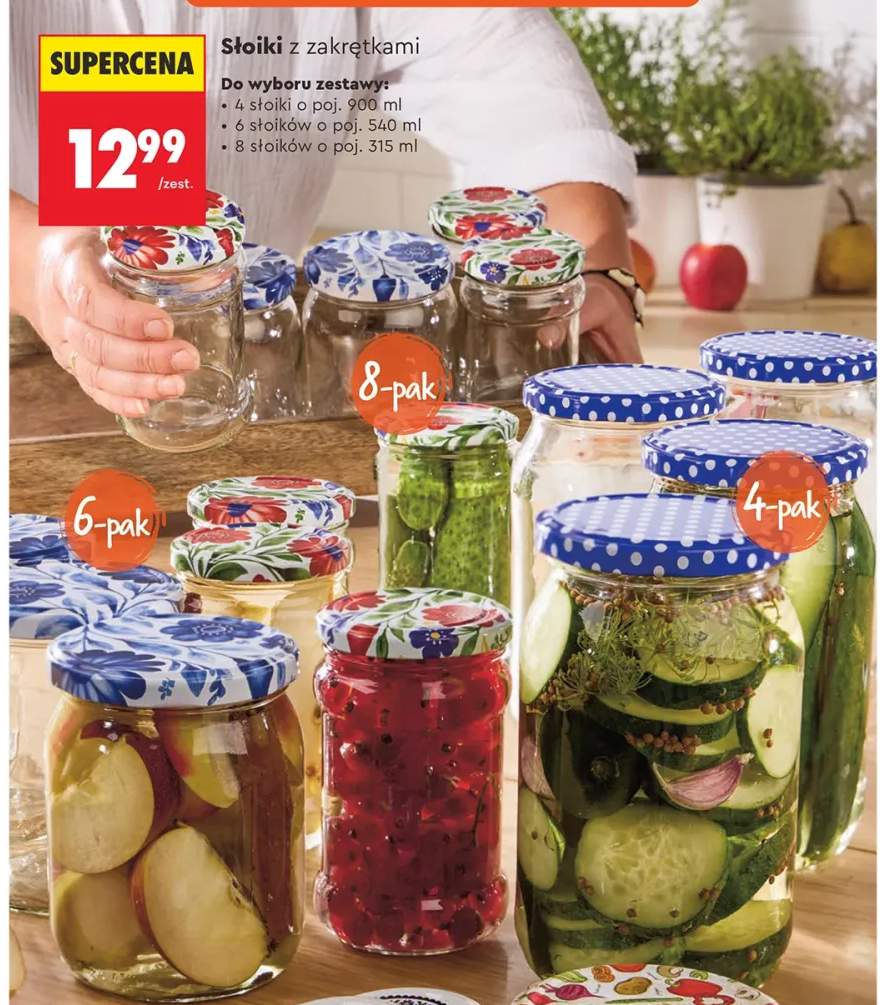 Słoiki z zakrętkami 4-pak +2 warianty