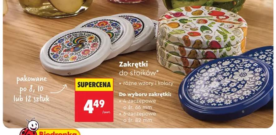 Zakrętki do słoików 4-zaczepowe śr. 66 mm +1 wariant