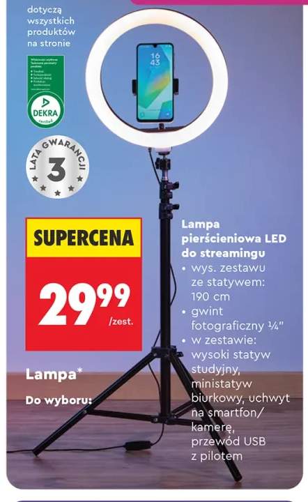 Lampa pierścieniowa LED do streamingu Hykker
