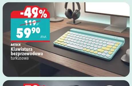 Klawiatura bezprzewodowa A4Tech turkusowa