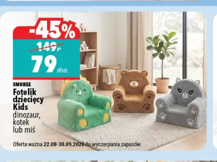 Fotelik dziecięcy Smukee Kids dinozaur +2 warianty